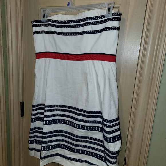 Vineyard Vines Misses sz 12 Strapless nautical white dress - Picture 2 of 9